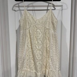 American Eagle Outfitters Cream Eyelet Dress